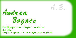 andrea bogacs business card