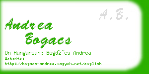 andrea bogacs business card